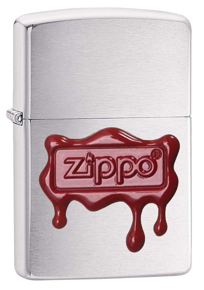Zippo Red Wax Seal Brushed Chrome Lighter