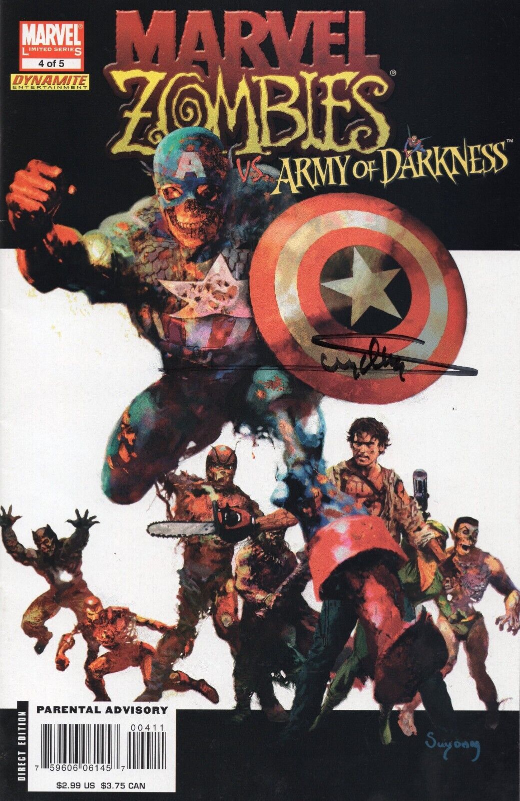 MARVEL ZOMBIES vs ARMY OF DARKNESS #4 SIGNED BY ARTIST ARTHUR SUYDAM