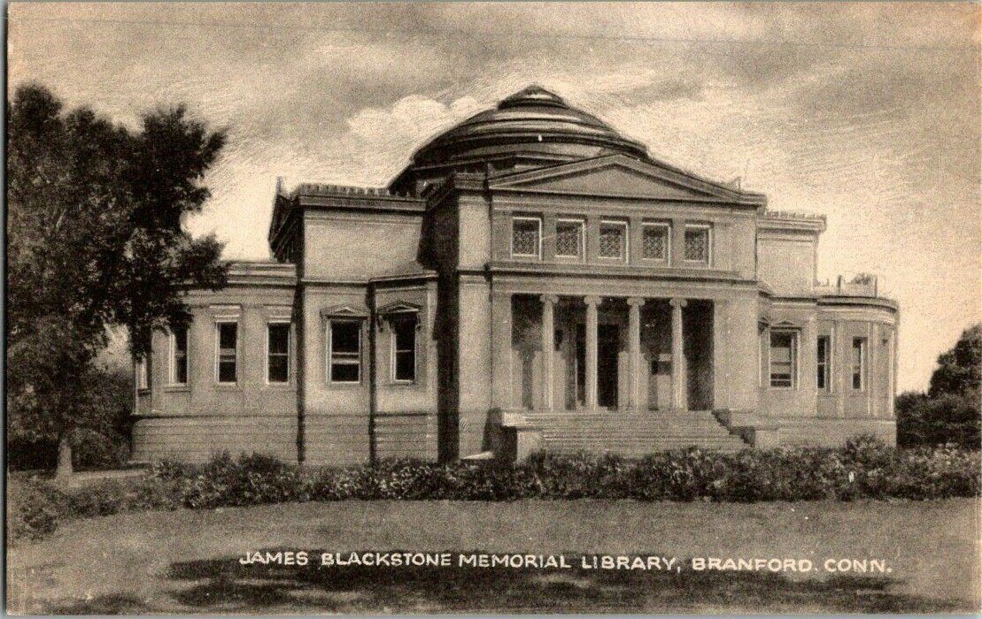 1930'S. JAMES BLACKSTONE MEMORIAL LIBRARY. BRANFORD, CT. POSTCARD. V23