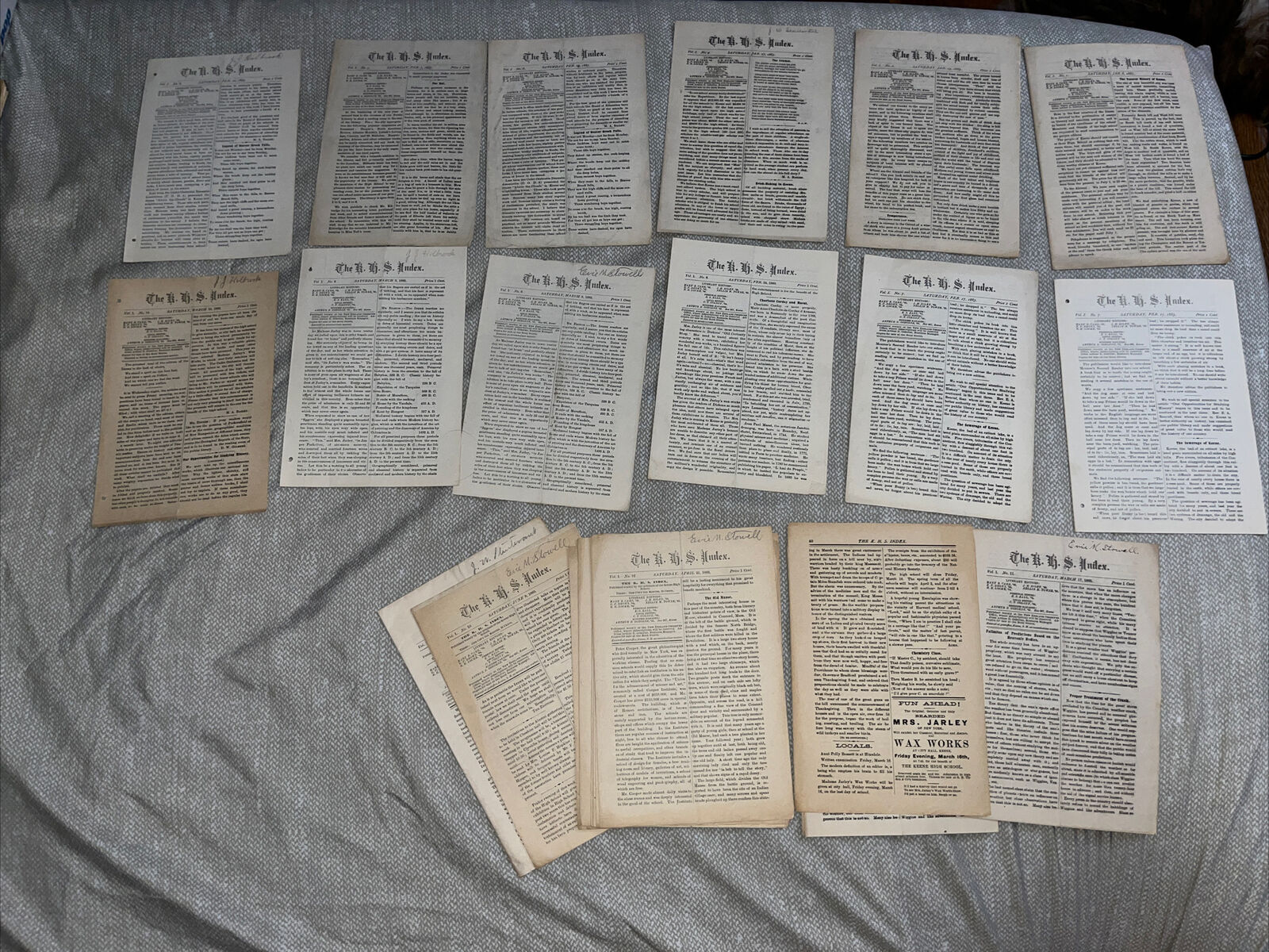 1883 Antique Keene NH High School KHS Index Vol 1, No 1 - 25 Issues Essays &More