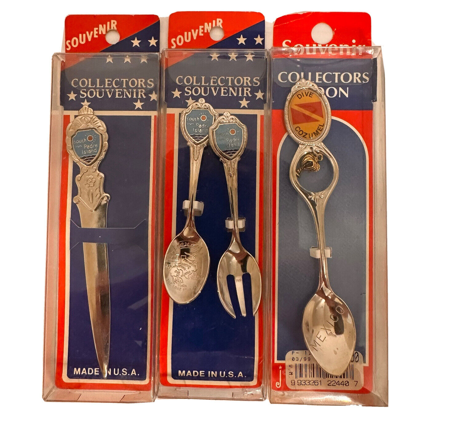 Vintage Lot Collector’s Souvenir Spoons/Envelope Opener S. Padre Island Cozumel