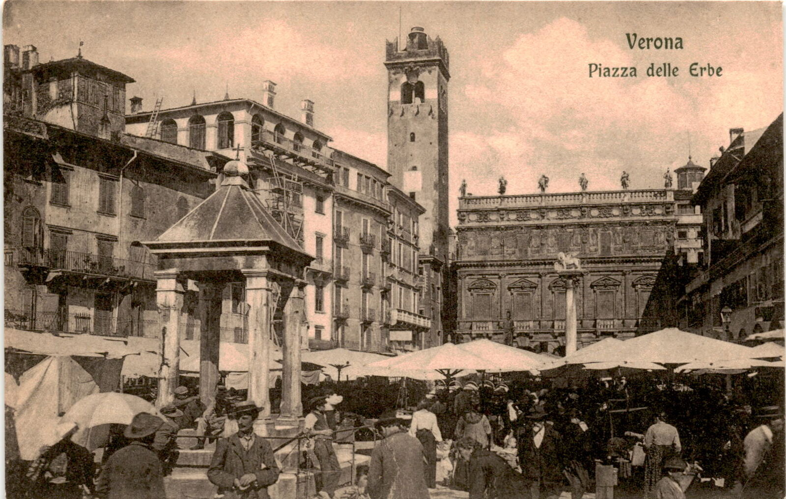 Verona Piazza delle Erbe Ed O Onestinghel 64211 Po Postcard