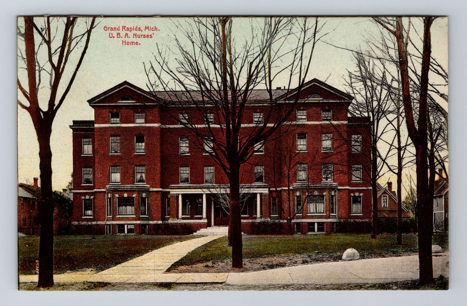Grand Rapids MI-Michigan, U.B.A Nurses\' Home, Antique Vintage Souvenir Postcard
