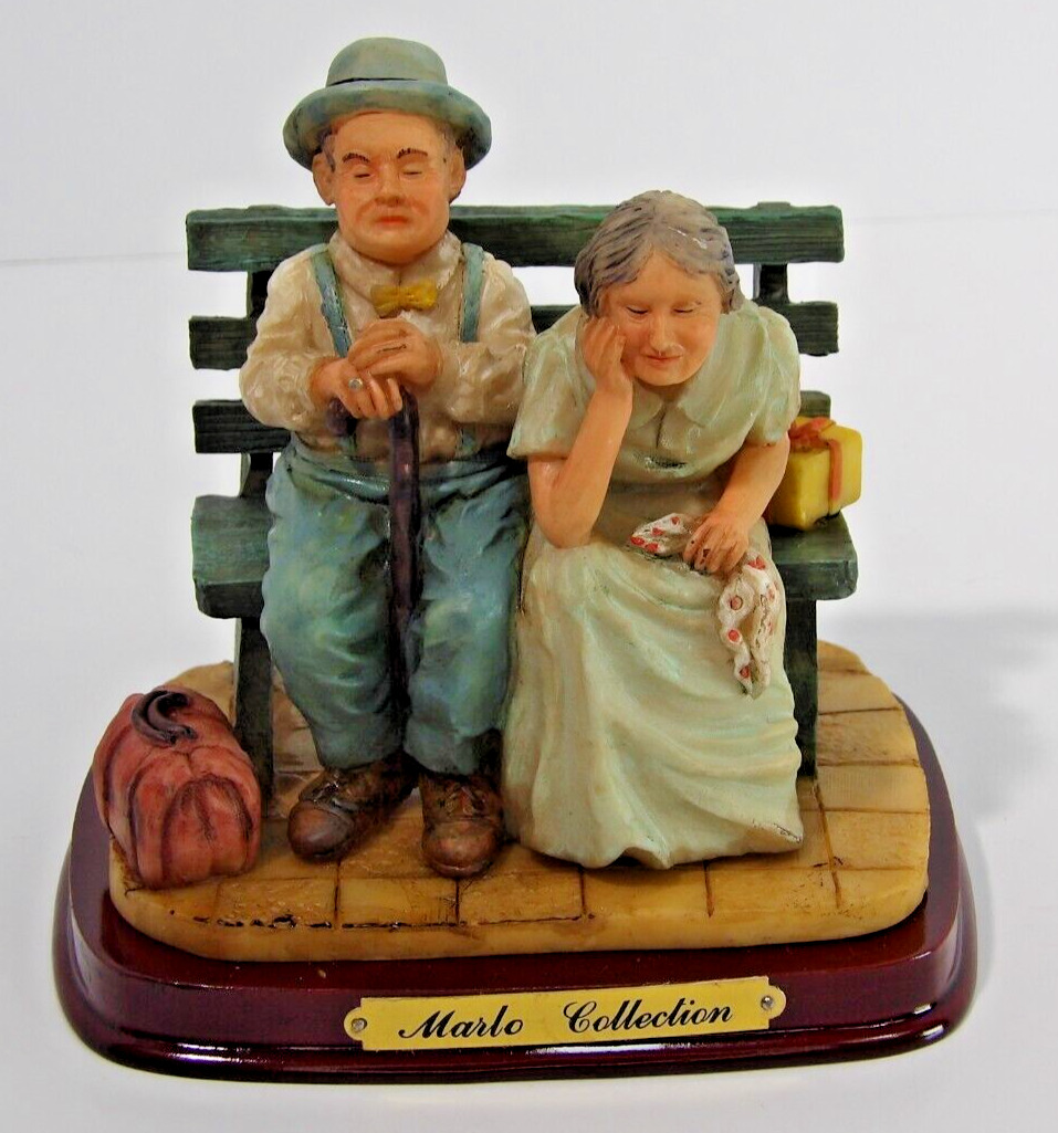 Vintage Marlo Collection Figurine: Old Man & Woman on Bench