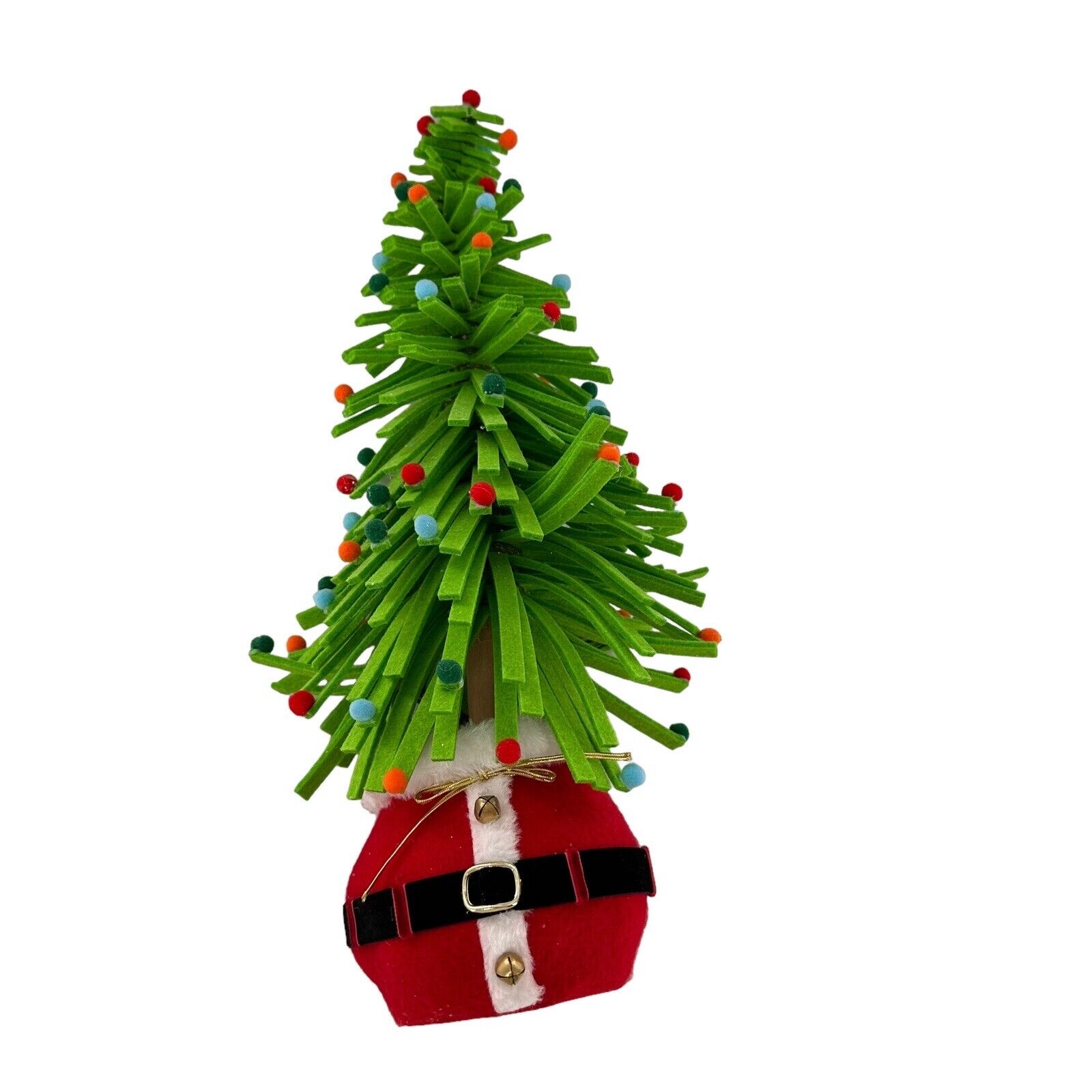 Christmas Tree Block Base 20 Inch Green Felt Grinch Santa Holiday Decor Kitschy