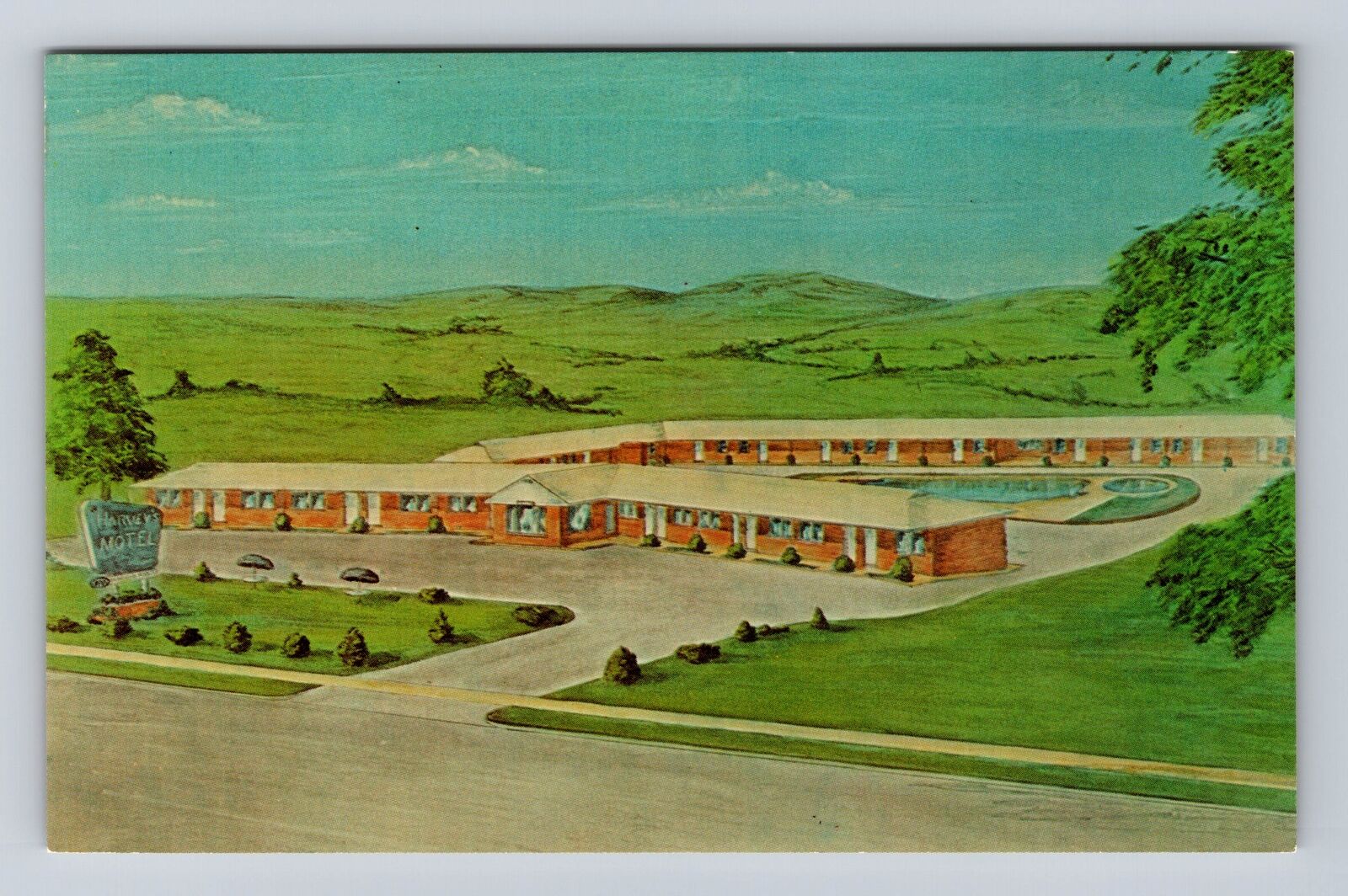 Lynchburg VA-Virginia, Harvey\'s Motel, Advertisement, Antique, Vintage Postcard