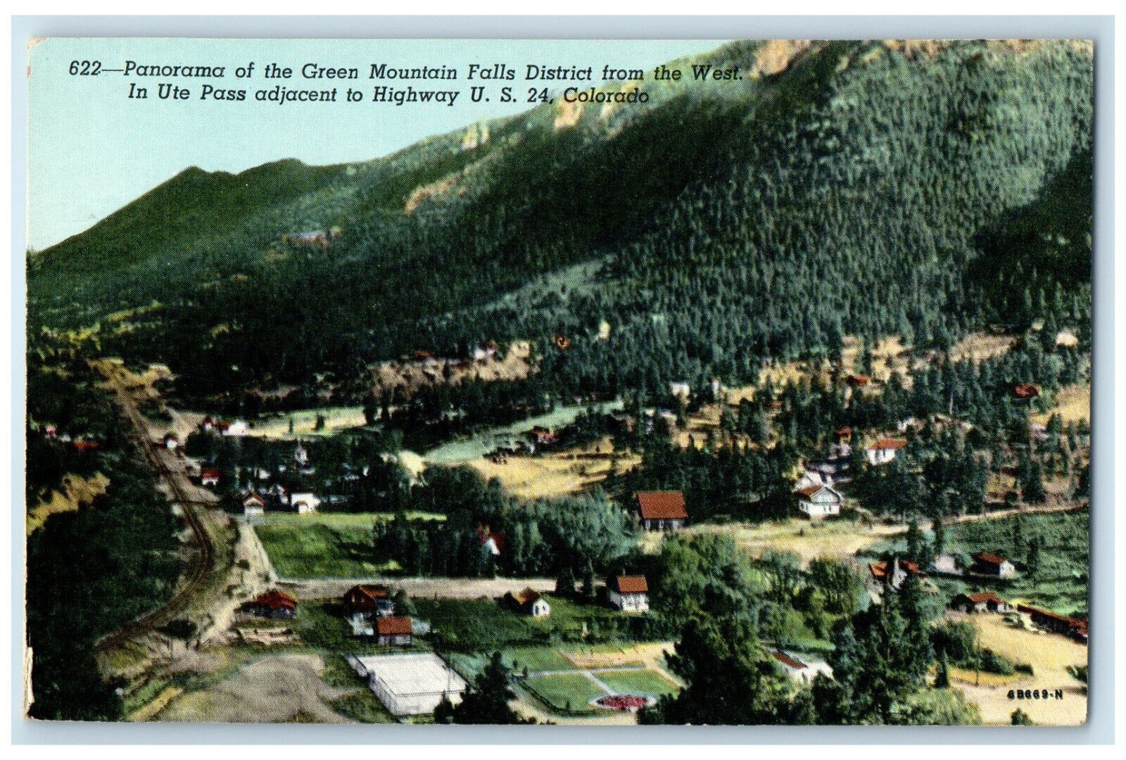 c1950\'s Panorama of the Green Mountain Falls District Colorado CO Postcard