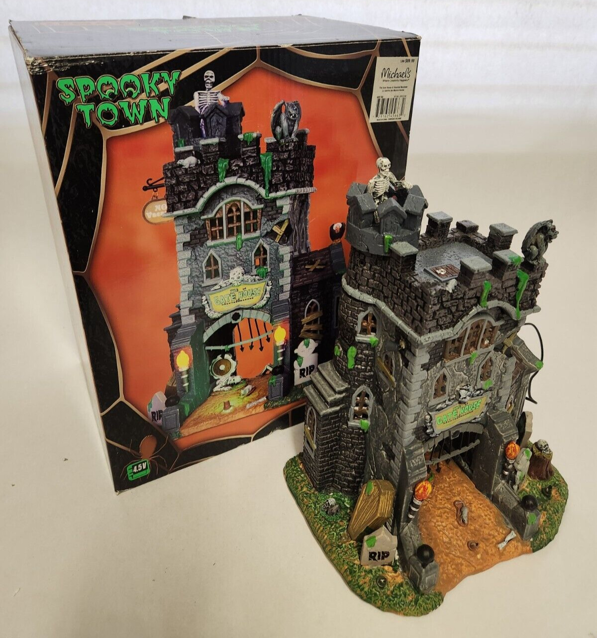 Halloween Village CARNIVAL GATE LEMAX Spooky Town Gate House 4.5V