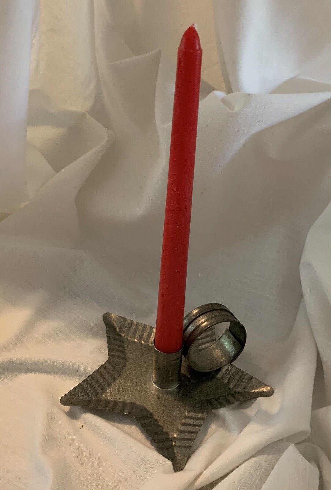 Rustic Tin Star-Shaped Candleholder