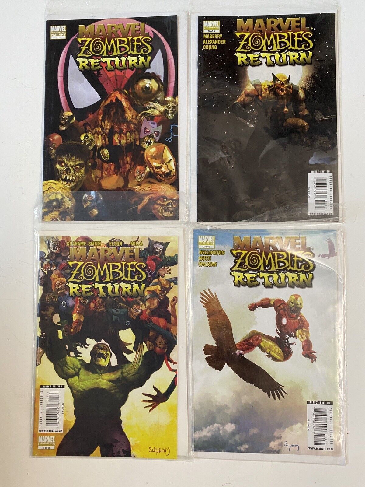 Lot of 4 Marvel Zombies Return Comics - Featuring Suydam Cover