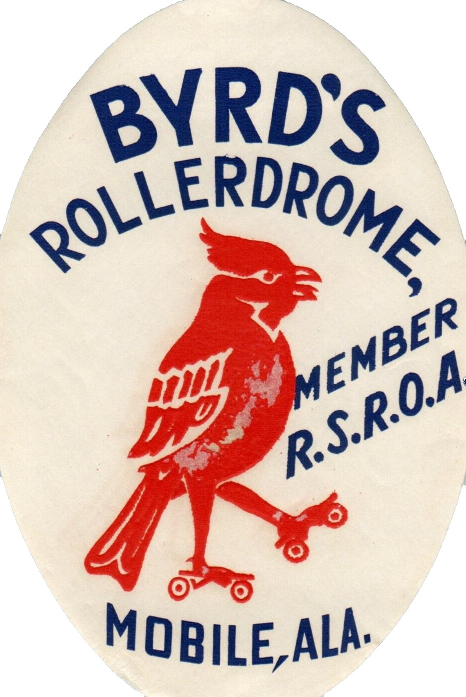 Byrd\'s Rollerdrome Vintage Roller Skating Rink Sticker Mobile AL rs3
