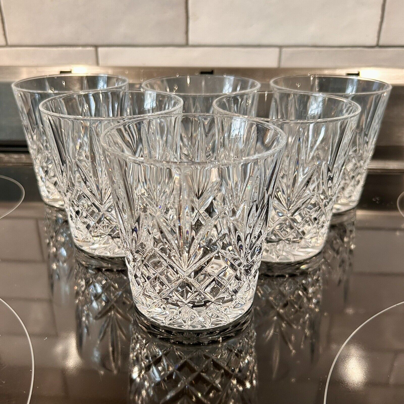 Set of 6 CRISTAL D\'ARQUES-DURAND “Provence” Double Old Fashioned Glasses~Mint