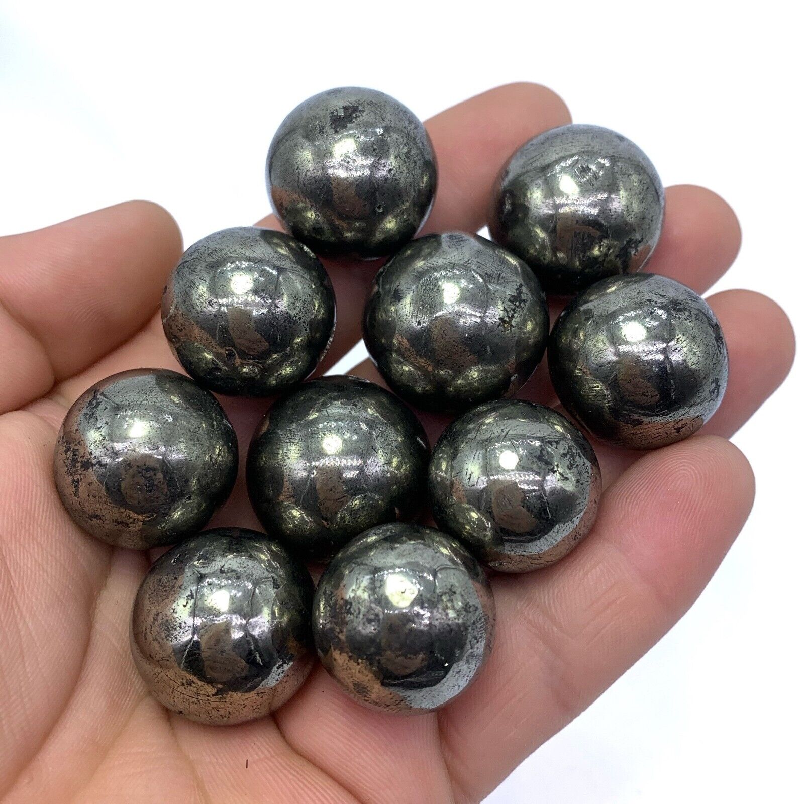 10 Pcs Great Quality Pyrite Medium Size Ball/Spheres, Pyrite, Pyrite Sphere
