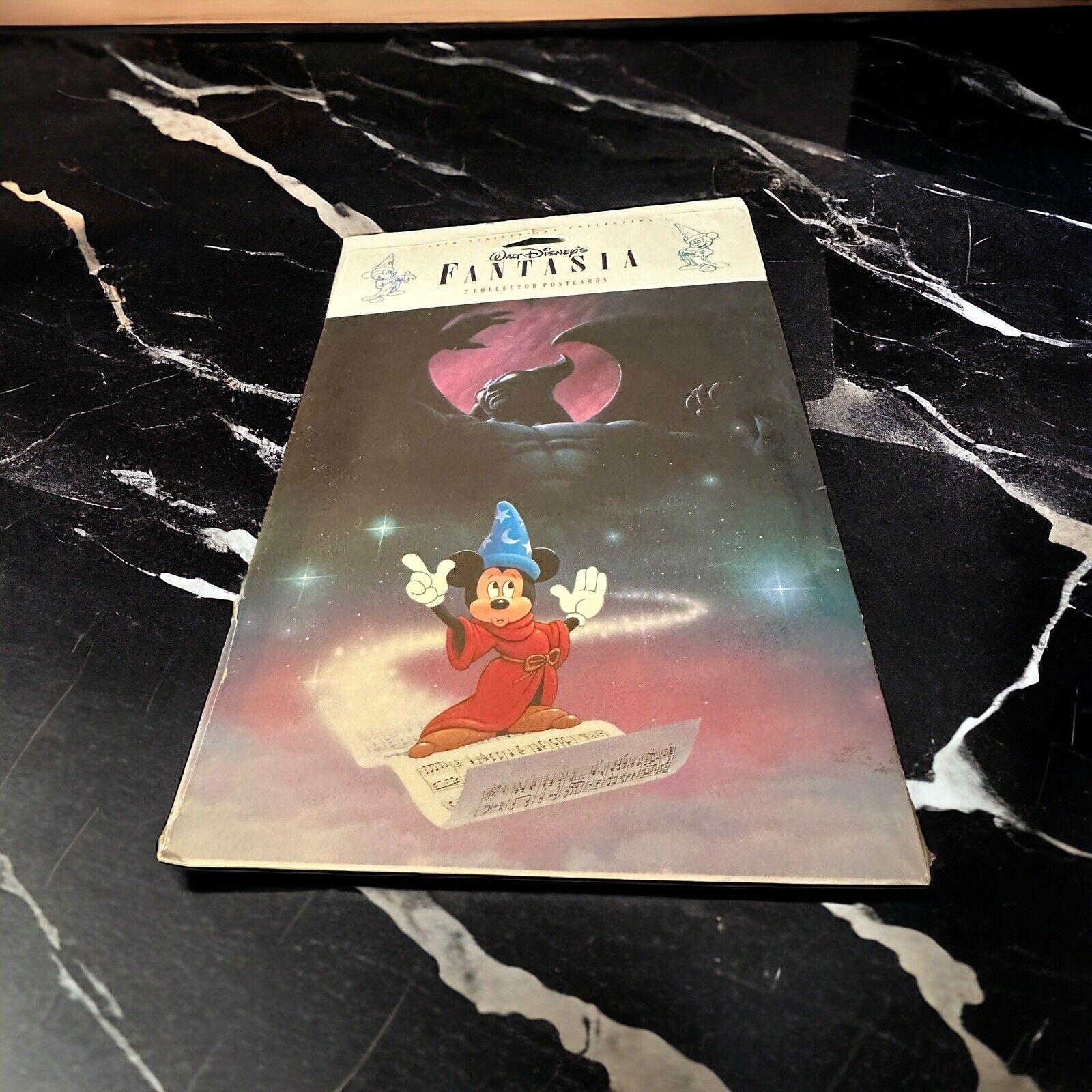 Vtg 1990 Walt Disneys USA Fantasia 50th Anniversary 2 Collector Postcards New