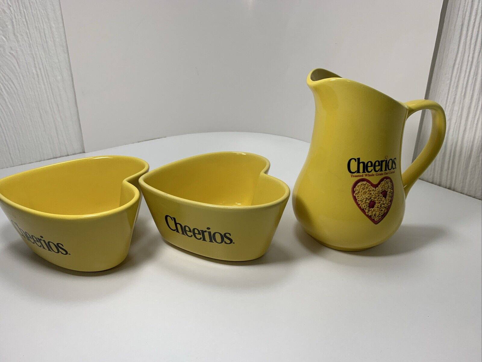 Vintage Cheerios pitcher and heart shape bowl set 2003