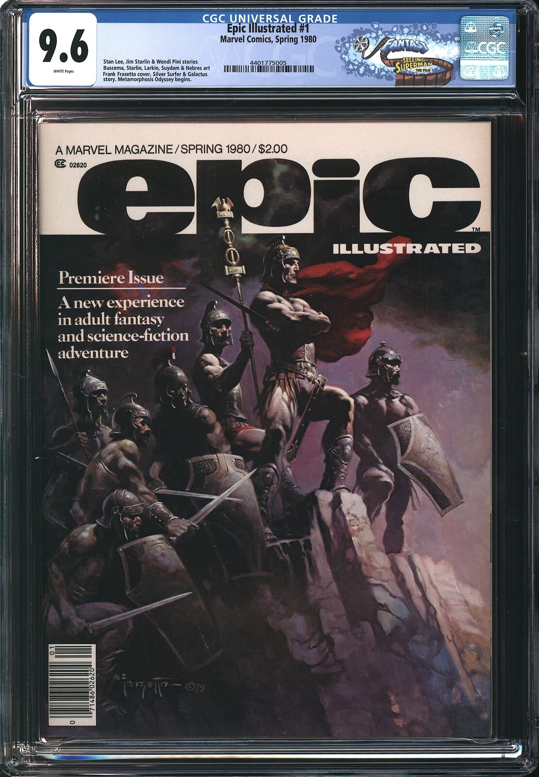 Marvel Epic Illustrated 1 Spring 1980 FANTAST CGC 9.6 White Pages