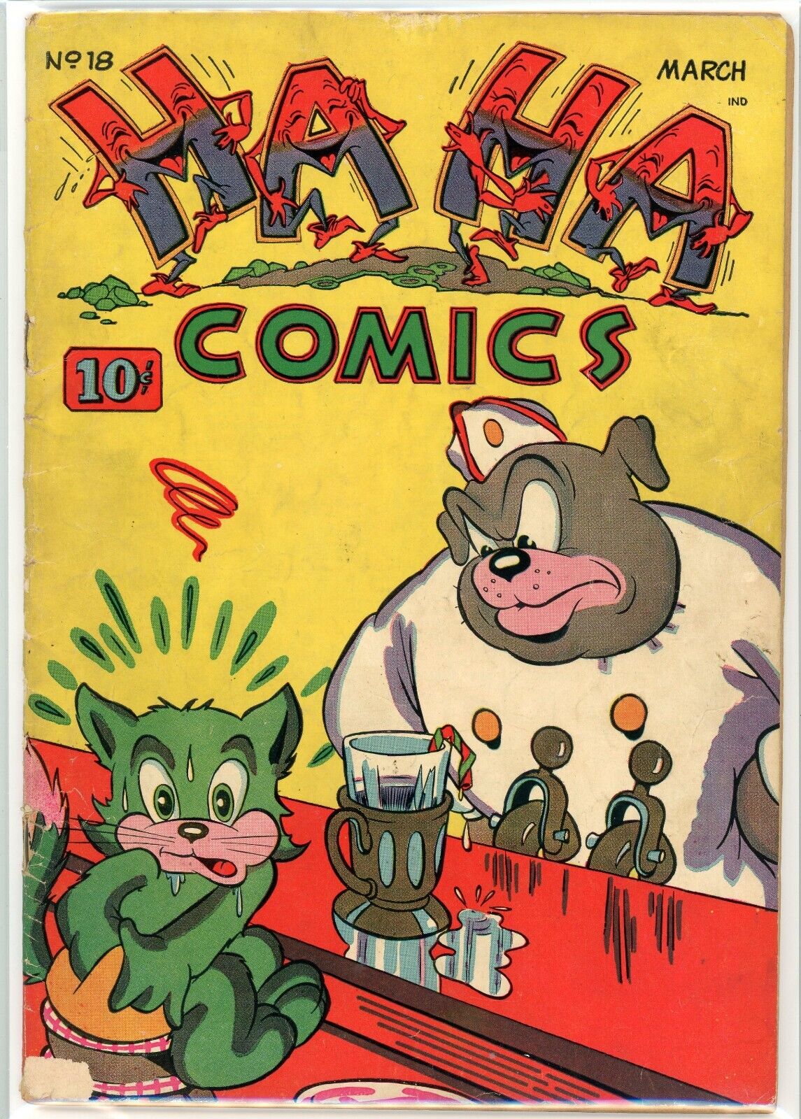 HA HA COMICS #18 AFFORDABLE GRADE SCARCE 1945 GEM HILARIOUS COVER