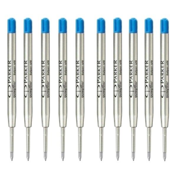 10Pcs Parker Quink Ball Refills Blue Ink Fits My Store Ballpoint Pens