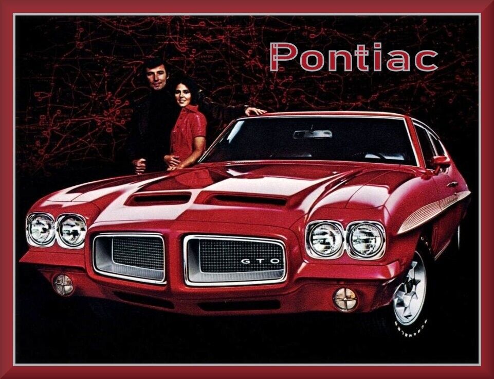 1972 Pontiac GTO  Coupe, RED, Refrigerator Magnet, 42 MIL Thickness