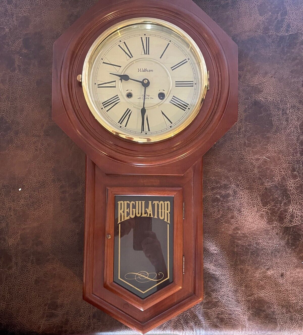 Vintage Waltham 31 Day Chime Regulator Wall Clock With Key and Warranty