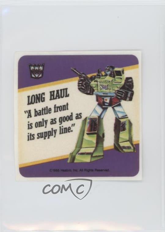 1985 Hasbro Transformers Stickers Long Haul u6m