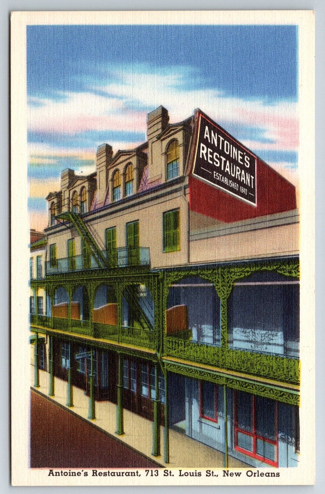 Postcard Antoine\'s Restaurant St. Louis New Orleans Louisiana Unposted