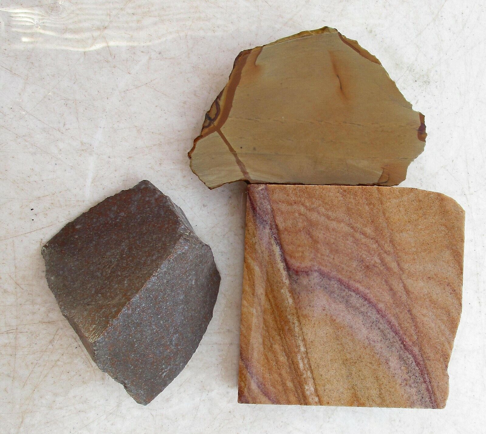 Picture Jasper  Sandstone  Rhyolite 3 Cut Pieces for Cab Cutting Rough