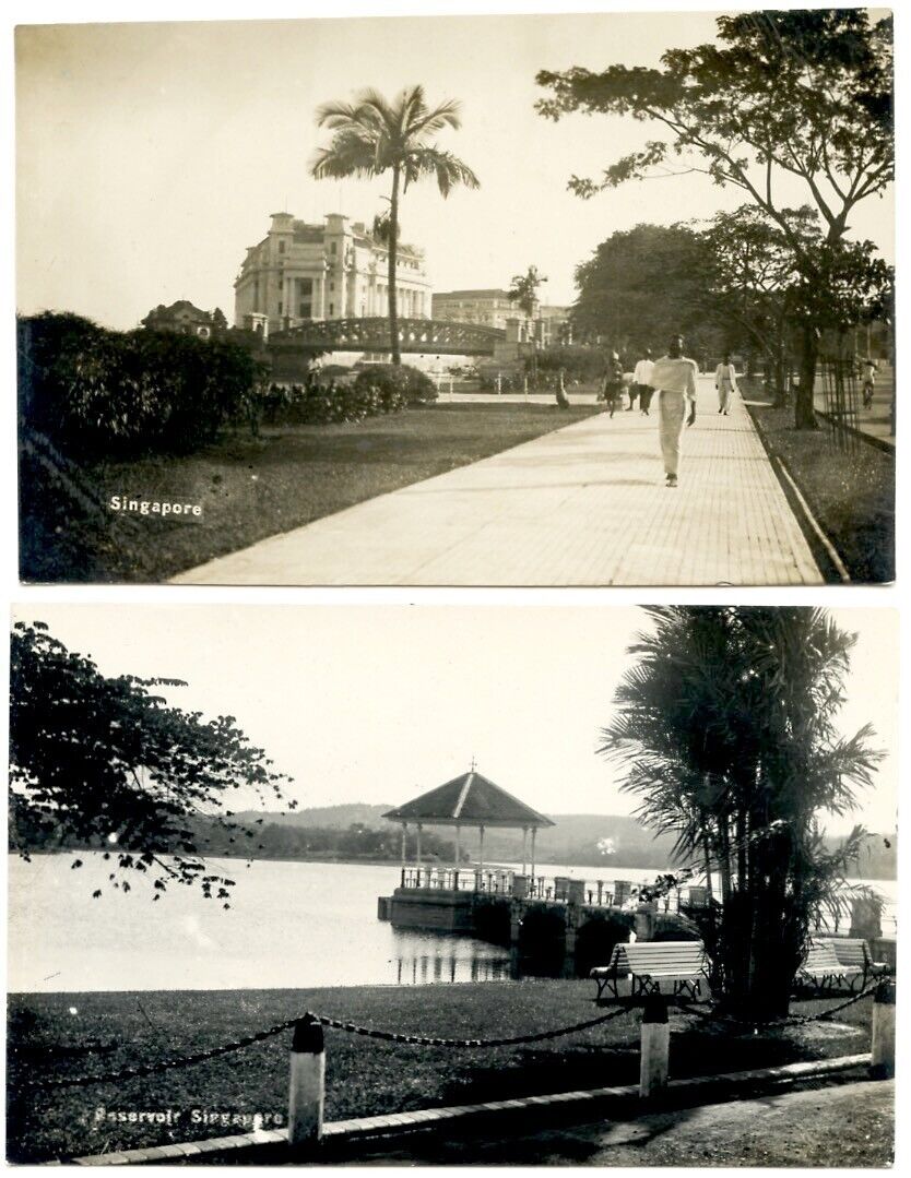 Singapore, Two Vintage Singapore Photo Cards, Unposted
