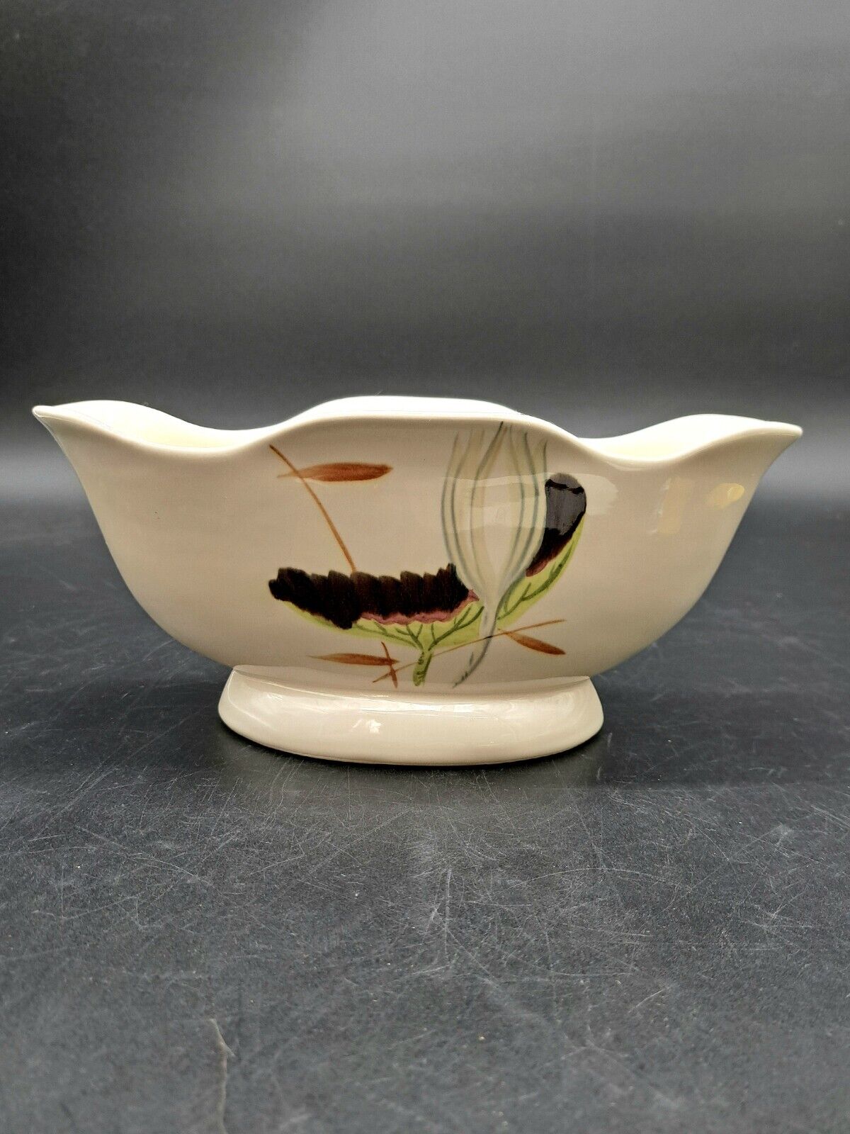 Vintage 1950s Htf Red Wing Hand Painted Planter Lotus Pattern H508