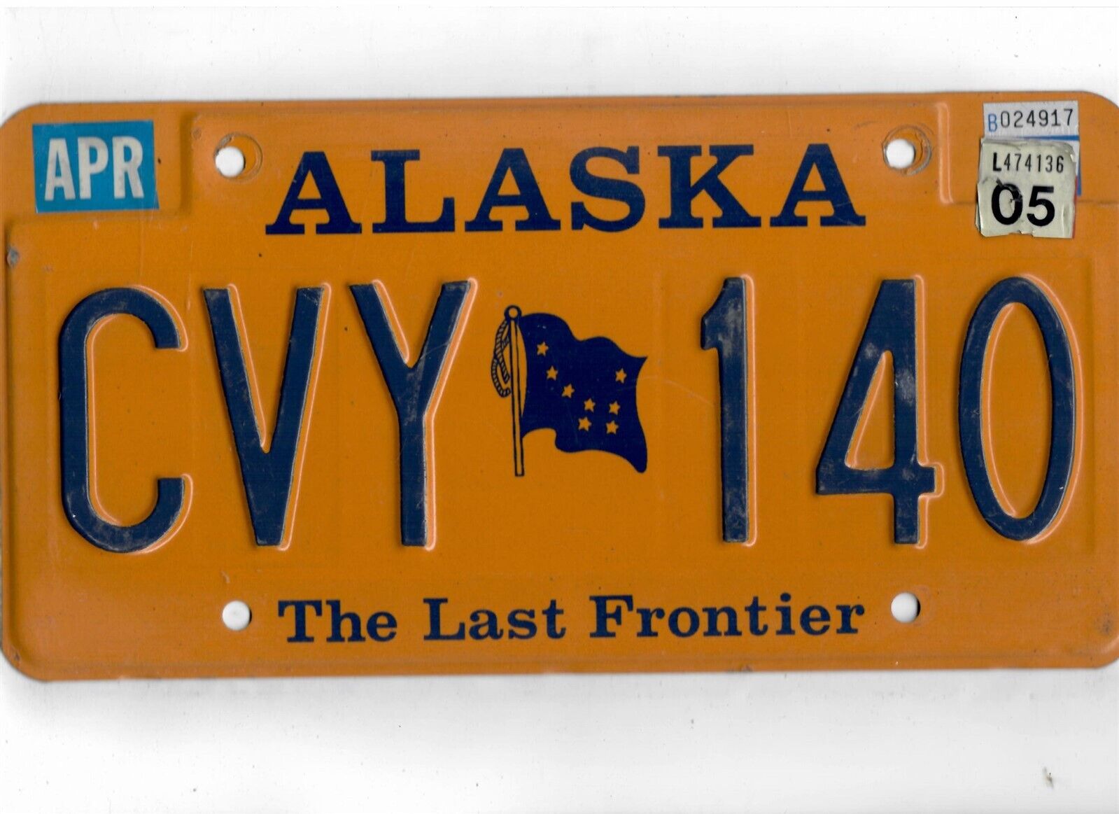 ALASKA passenger 2005 license plate \