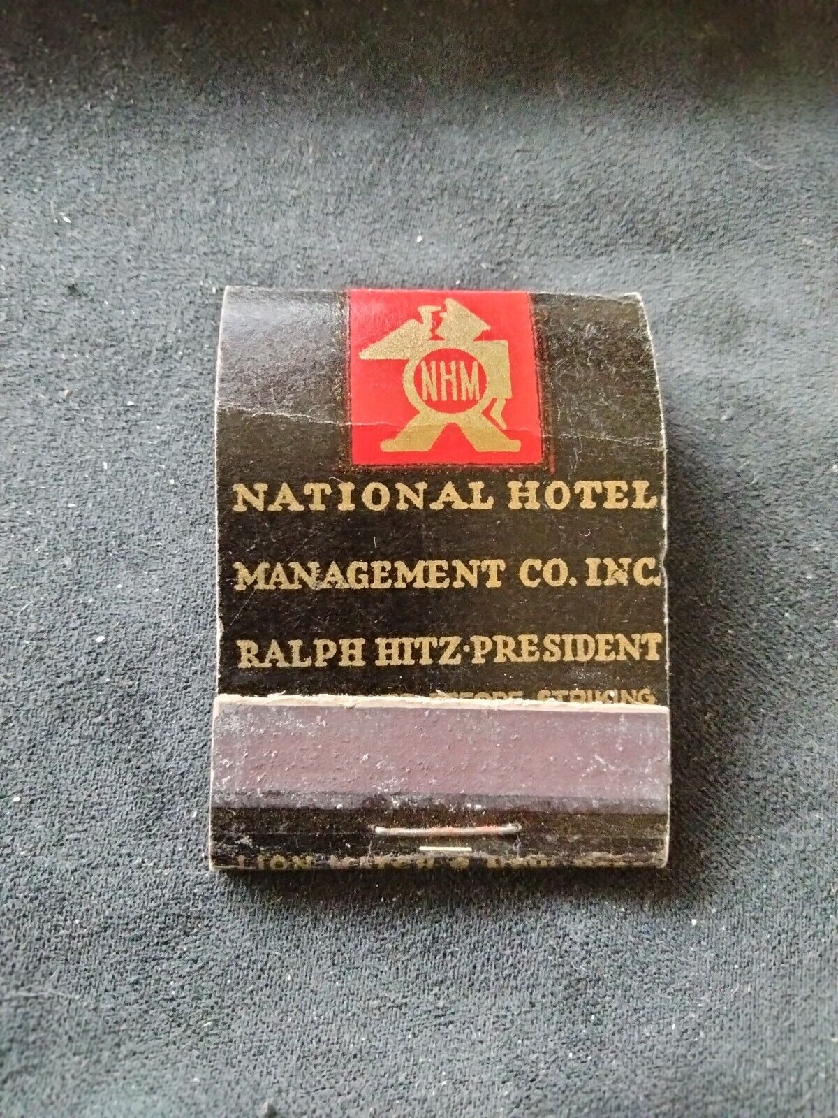 Vtg 1930\'s 40\'s Matchbook National Hotel Management Co Matches Full Unstruck