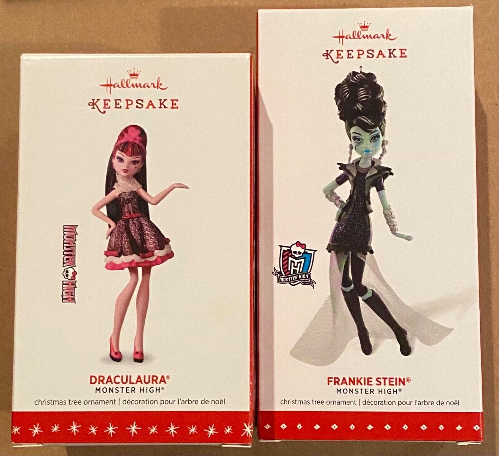 SET 2015 2016 Hallmark Keepsake Ornaments Frankie Stein Draculaura Monster High