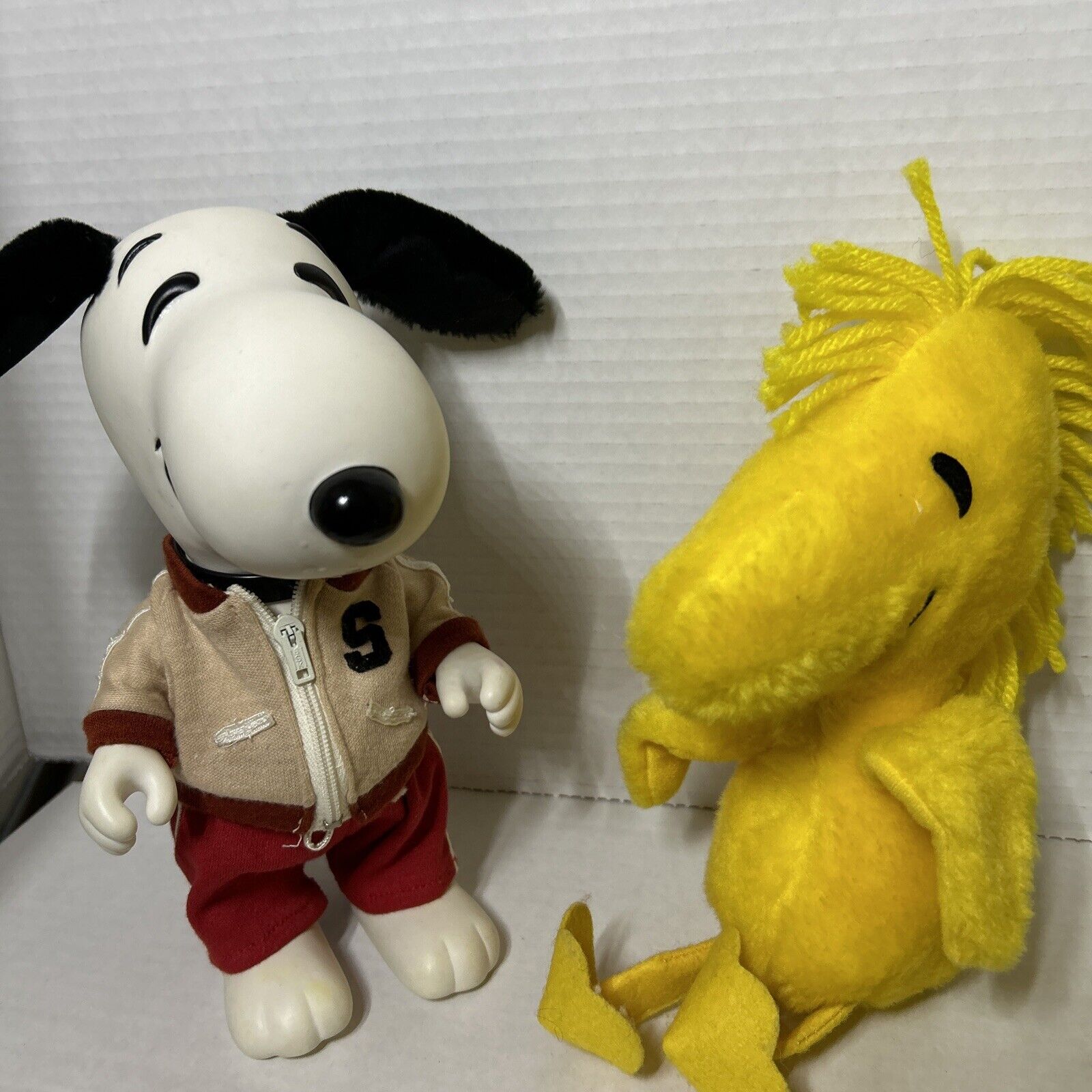 Snoopy In Track Suit Determined Production 1966 Vintage/Woodstock Plush Pair