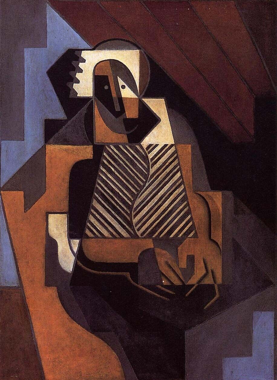 Dream-art Oil painting Seated-Peasant-Woman-1918-Juan-Gris-Oil-Painting abstract