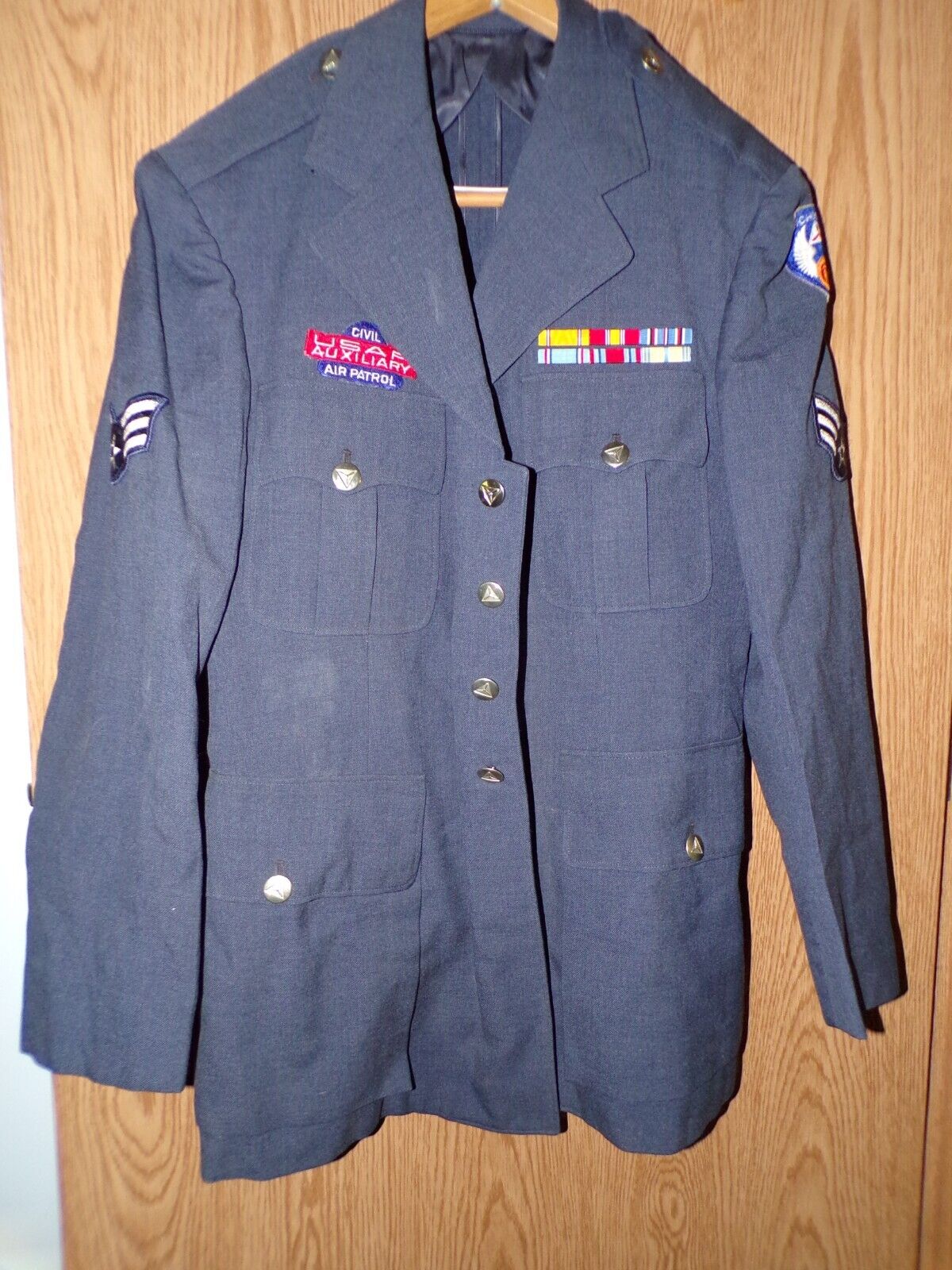 1960s USAF Auxiliary Tunic w/Ribbons/Patches Michigan Civil Air Patrol Senior