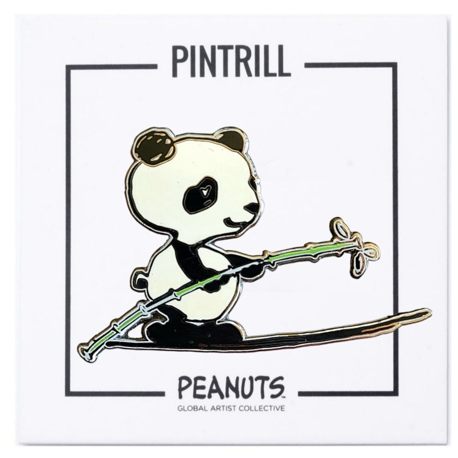 ⚡RARE⚡ PINTRILL x PEANUTS x ROB PRUITT Panda Pin *BRAND NEW*  🐼