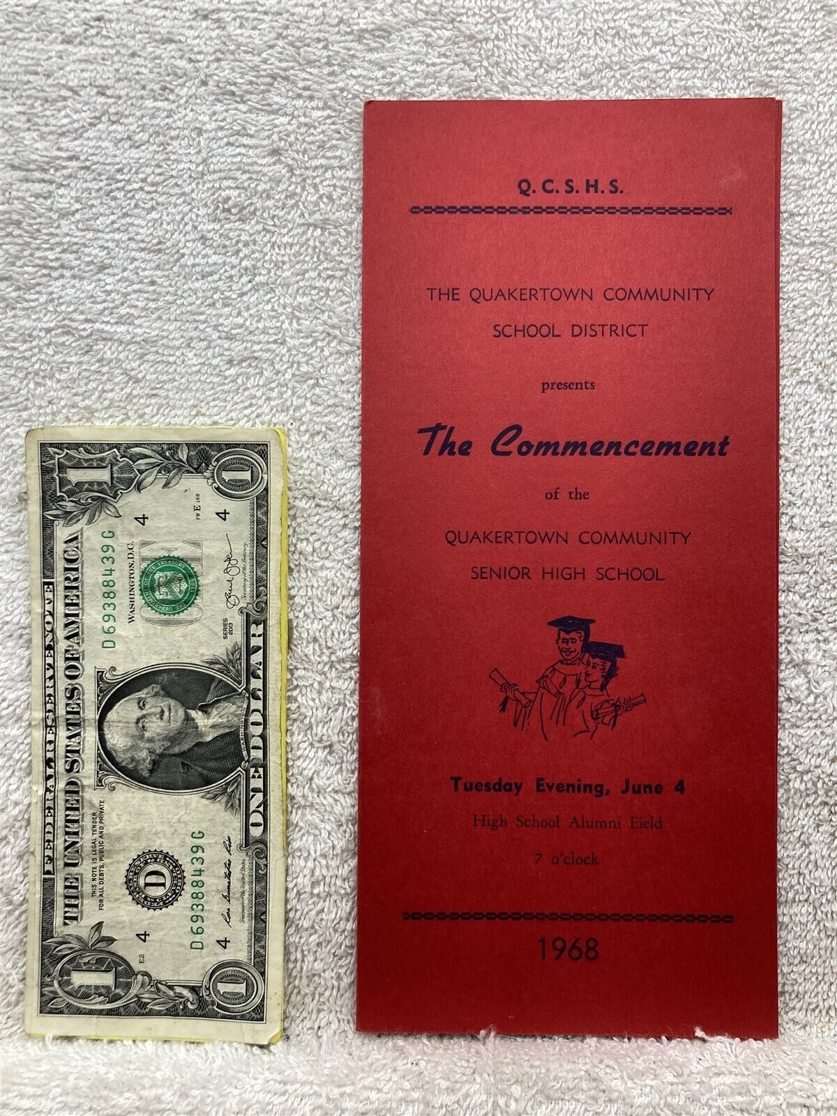 1968 Quakertown Community High School Graduation Program PA  Vtg