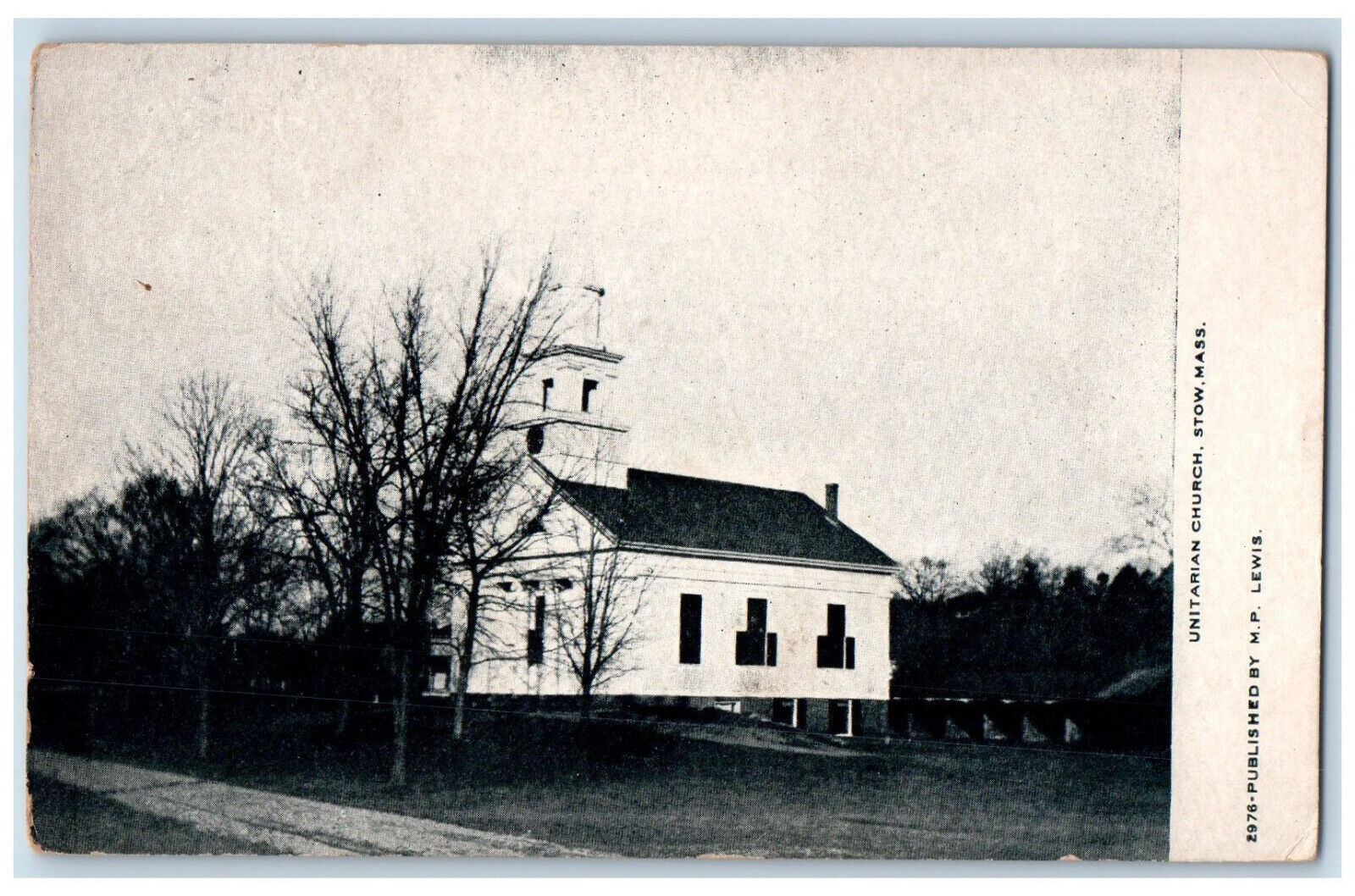 c1905 Unitarian Church Stow, Massachusetts MA Unposted Antique Postcard