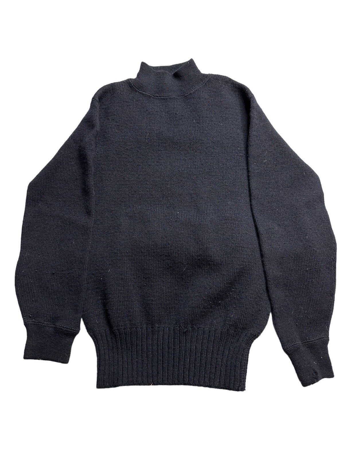 Vintage US Navy Mens Sweater Black Wool N140-62236s-38983B 40s 50s
