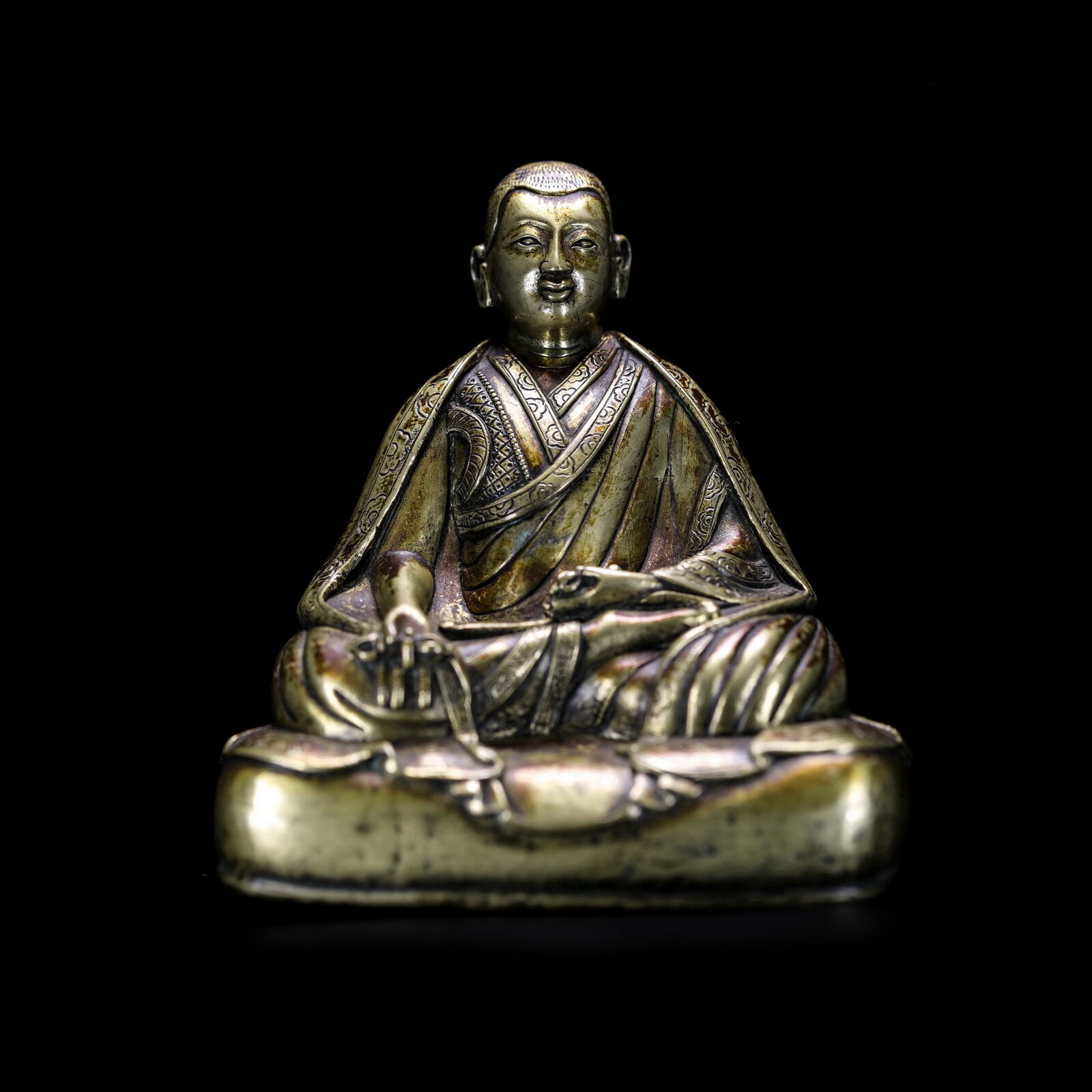 5.7\'\' Tibetan budhism guru buddha statue Vajrayana Tantra master teacher gilded