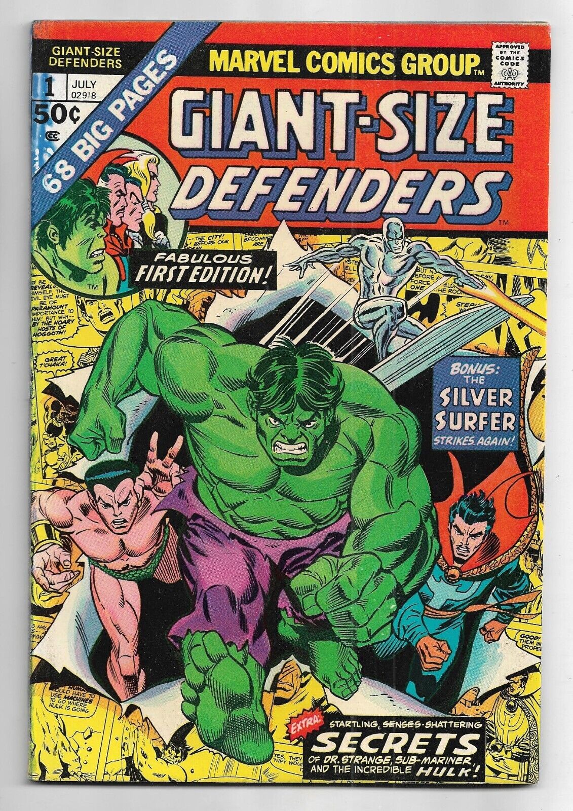 Giant-Size Defenders #1 Marvel Comics 1974 Silver Surfer / Hulk / Sub-Mariner