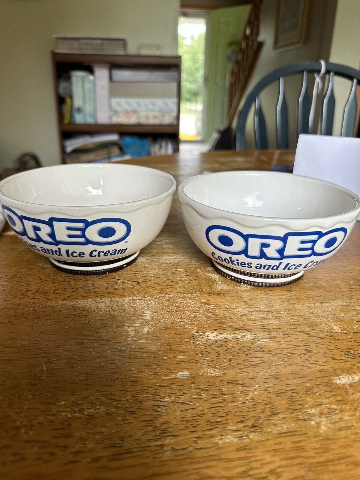 2 Oreo Cookie Ice Cream / Cereal Bowls  - 5.5 Wide \