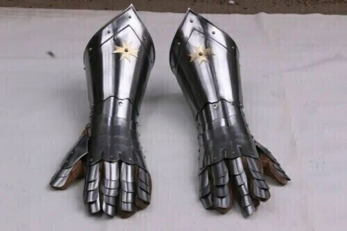 Medieval Knight Gothic Pair Of Gauntlets Gloves Armor Steel IP Cosplay gift item
