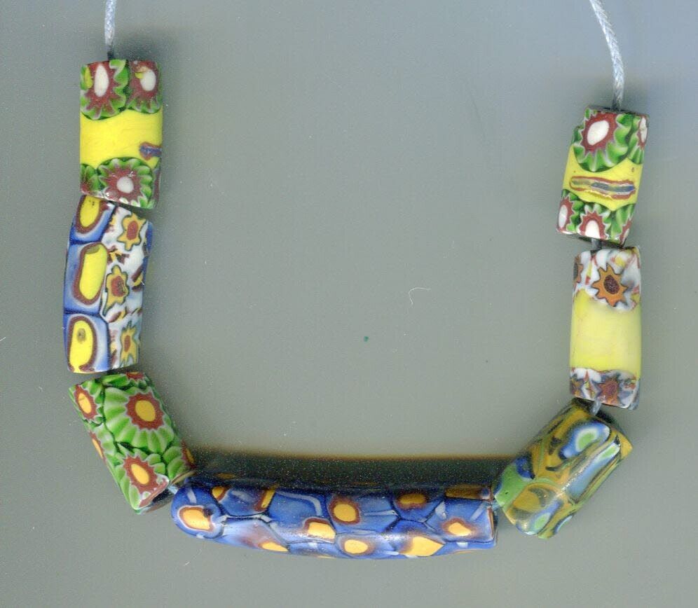 African Trade beads Vintage Venetian old glass nice millefiori beads