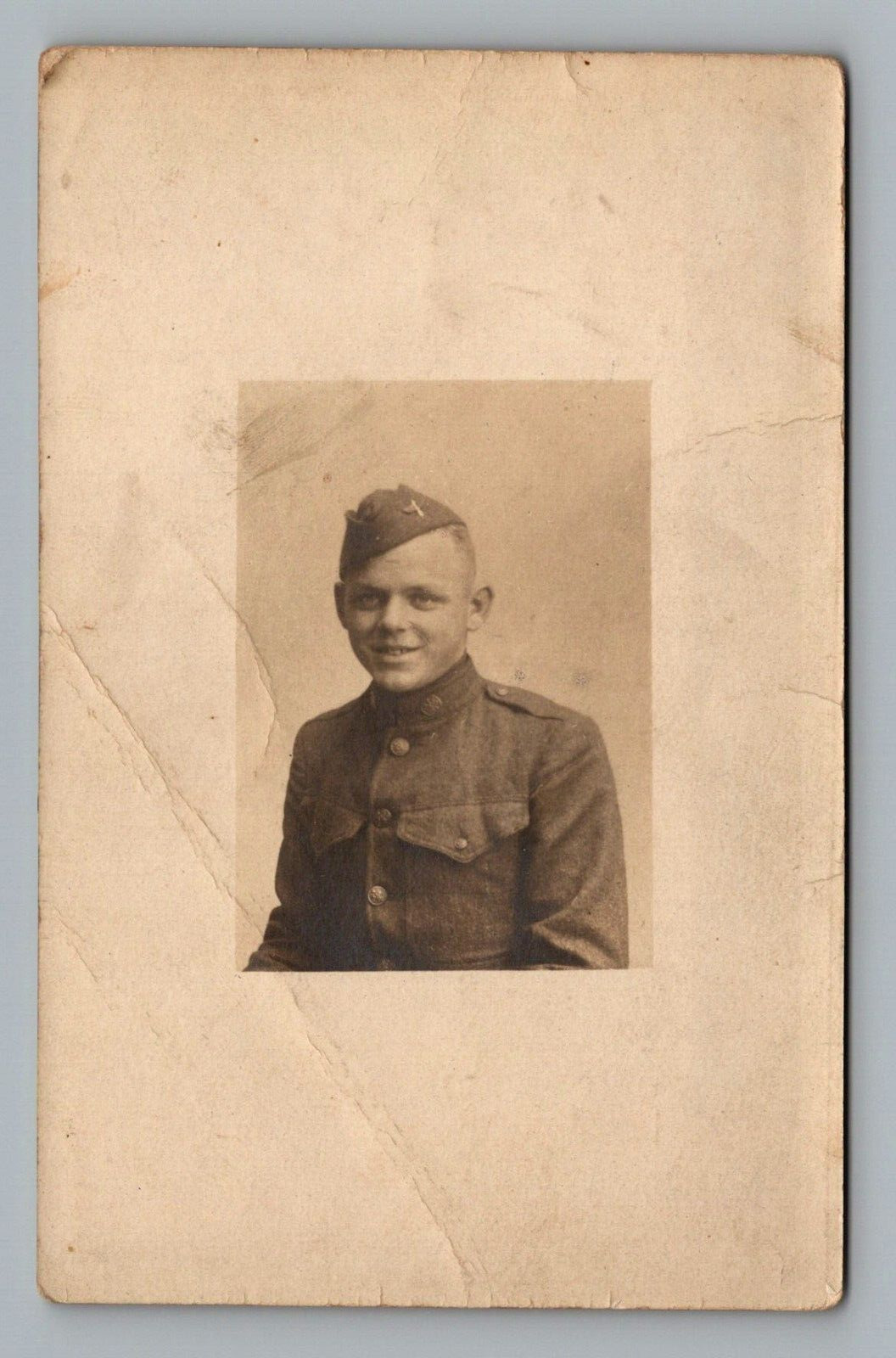 Postcard RPPC B&W WWI Military Army Doughboy AEF Soldier Photo VTG c1919  H14