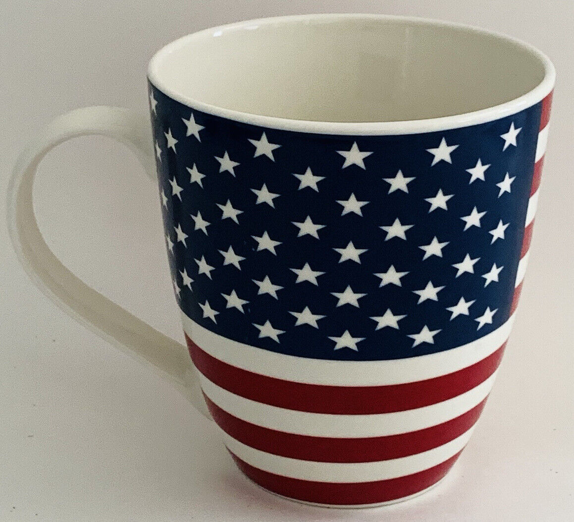 Pfaltzgraff American Flag Stars Stripes Mug USA Patriotic Ships FAST