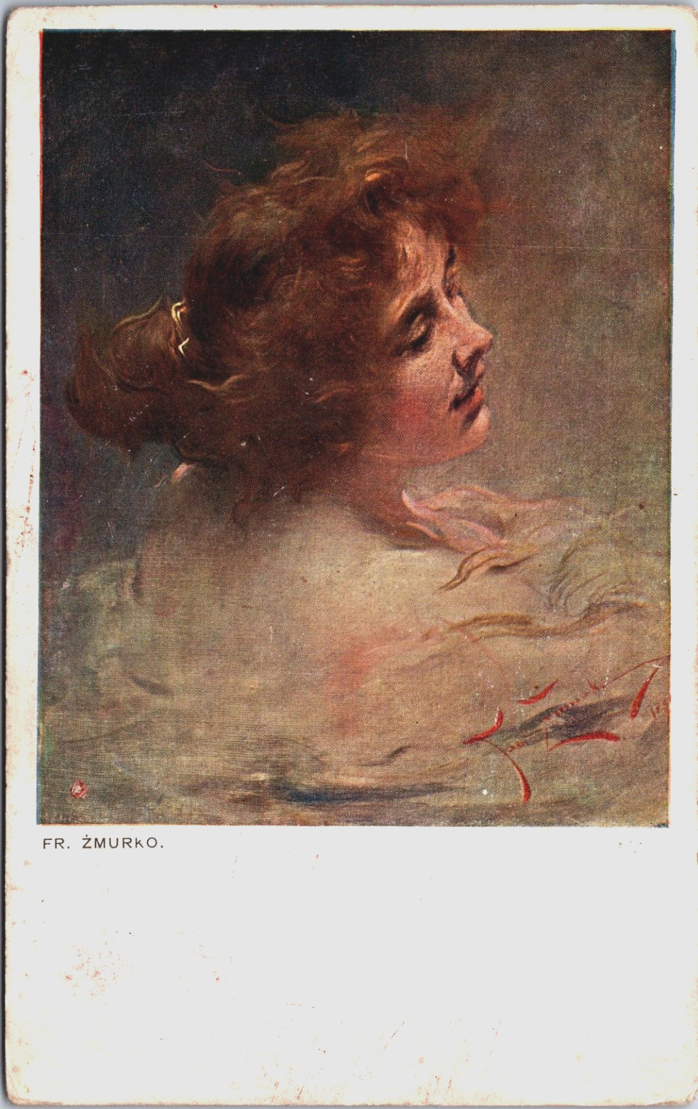 Lady FR. Zmurko Art Nouveau Vintage Postcard C170