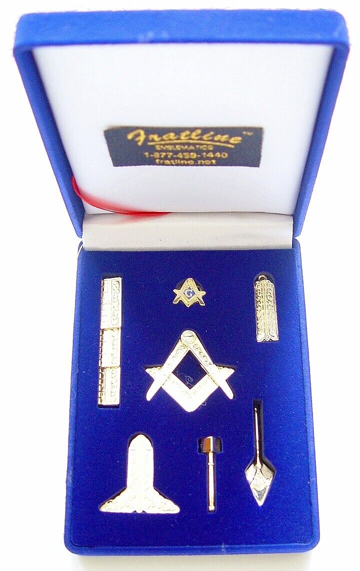 Masonic Mini Working Tool Gift Set with Lapel Pin (Gold Finish)