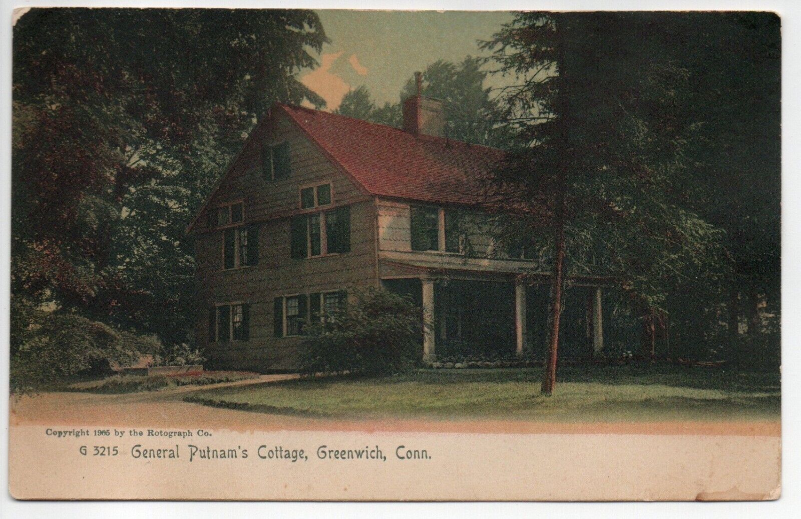 Antique Postcard General Putnam\'s Cottage Greenwich Connecticut CT Rotograph UDB
