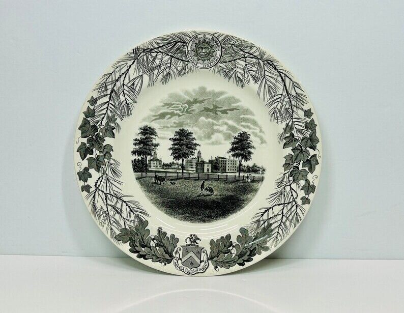 Vintage Wedgwood Bowdoin College 1948 Plate The Campus in 1822 Transferware